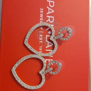 Parklane Pavé Crystal Heart Drop Earrings -Heart Lovers